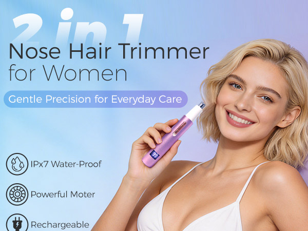 Nose & Eyebrow Hair Trimmer for Women Men,Painless Rechargeable Ear & Nose Hair Trimmer Clipper