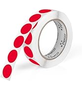 Perco Red 1-Inch Round Circle Dot Sticker Labels with Easy Peel Perforation - 1,000 Labels per Ro...