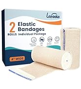 Lataala Premium Elastic Bandage Wrap,2 Pack 4in,Compression Bandage for Legs, Ankle, Knee,Foot,Bo...