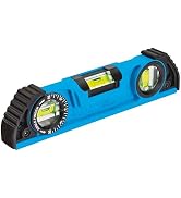 OX Magnetic Torpedo Level with Angle Finder - 10 in | 3-vial aluminum body, V-groove base, PVC sh...