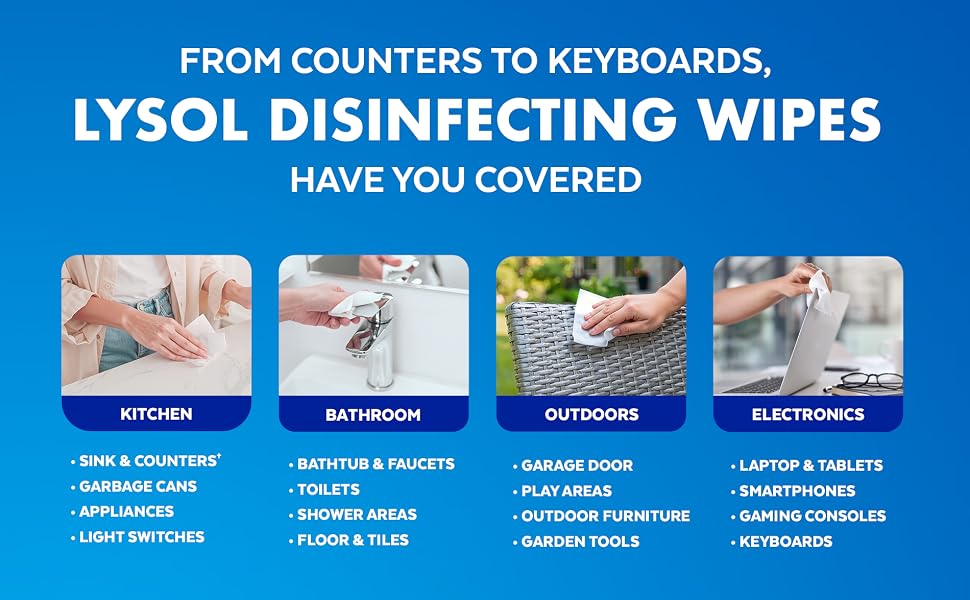 Lysol has you covered kitchen bathroom outdoor and electronics