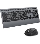 INFINMIND Wireless Keyboard Mouse Combo, 2.4G USB + 2 Bluetooth. | Multi-Functional, Support Mult...