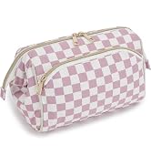 Fammart Travel Makeup Bag for Women, Waterproof Checkered Cosmetic Cosmetic Bag Make Up Organizer...