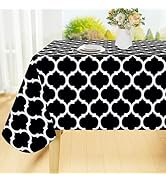 Smiry Rectangle Table Cloth, Waterproof Vinyl Tablecloths with Flannel Backing for Rectangle Tabl...