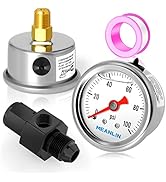 MEANLIN MEASURE 0-100Psi Stainless Steel Glycerin Filled Fuel Pressure Gauge 1/8