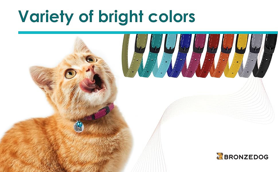 cat collar leather rolled kitten bell pet puppy safety boy qr id tag name personalized