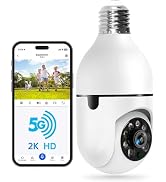 WESECUU Light Bulb Security Camera -5G& 2.4GHz WiFi 2K Security Cameras Wireless Outdoor Motion D...