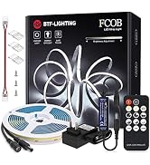 BTF-LIGHTING FCOB COB 24V Kit Flexible High Density LED Lights 8mm Width 6000K 16.4Ft RF14 Keys d...