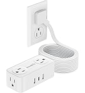 SMALLRT Thin Flat Extension Cord with USB C, Small Flat Plug Power Strip with 4 AC Outlets 3 USB ...