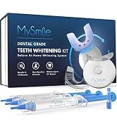 MySmile Teeth Whitening Kit with LED Light, 10 Min Non-Sensitive Fast Teeth Whitener with 3 Carba...