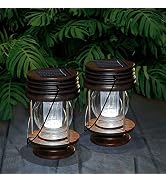 pearlstar Solar Lantern - Hanging Solar Lights Outdoor - 2 Pack Solar Powered Waterproof Led Lant...