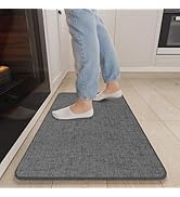 Naoloture Non Slip Kitchen Rugs Mat Washable Linen-Like Thin Kitchen Mats for Floor, Rubber Backi...