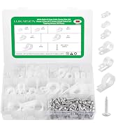 Cable Clips for Cable Management Cord Organizer, 300PCS White Nylon Plastic R-Type Cable Clamps 3...