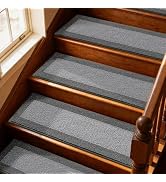 Bald Eagle Grip Stair Treads for Indoor Wooden Steps, Dark Gray, 15 pcs