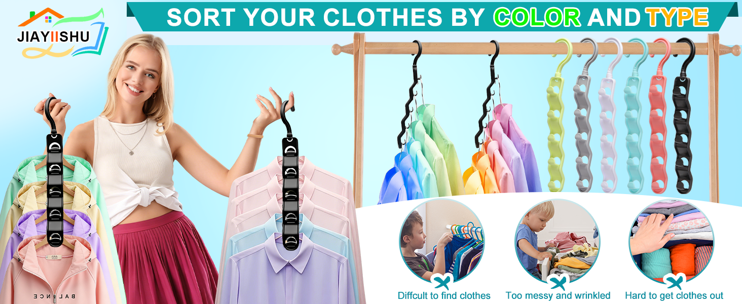 Not only can organize the clothes by type or color, also protect clothes from creases or marks.