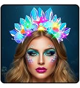 JEAIRTS Light Up Mermaid Headband Glow Starfish Shell Headpiece Led Costume Hair Accessories for ...