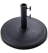 Helios&Hestia 22 lb Heavy Duty Round Resin Outdoor Umbrella Stand Base Weight for Patio Market Ta...