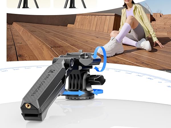 full pan & tilt flexibility. Independently adjust pan/tilt with customizable drag for fluid shots.