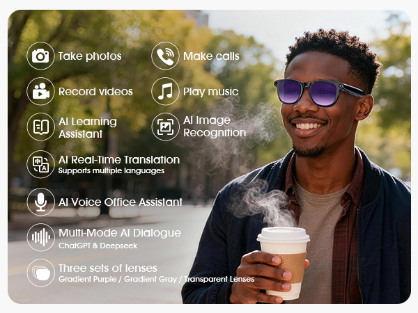 smart glasses with camera 4K,video recording camera glasses 4k with audio,ai sunglasses with camera