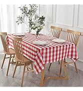 maxmill Rectangle Checkered Tablecloth Waterproof Spillproof Wrinkle Resistant Buffalo Plaid Heav...