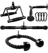 Yes4All Cable Machine Attachment, Tricep Straight Bar, V Bar, LAT Pulldown Attachments/Accessorie...