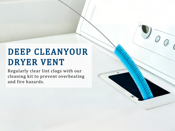 Dryer Vent Cleaner Kit with Universal Vacuum Hose Attachement Compatible with Most Vacuum Cleaners