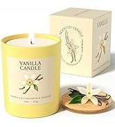NORVENCE Vanilla Candle, Vanilla Scented Candles for Women, 10oz Soy Candles with Bamboo Lid for ...