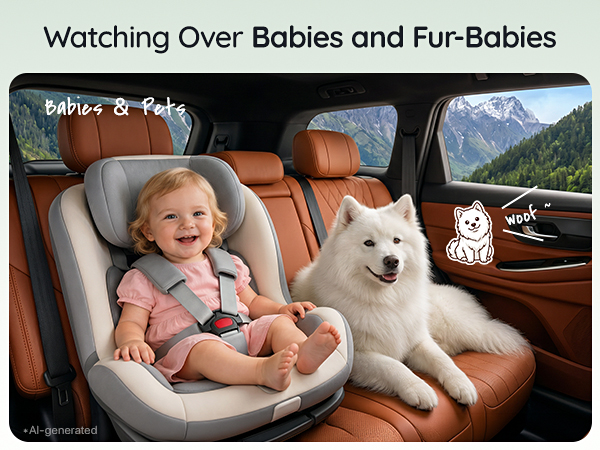 Dual Car Camera Baby Monitor for 2 Kids Baby Car Mirror Rear Facing