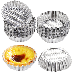 Dicunoy 30 PCS Egg Tart Mold, 3.8 Inch Stainless Steel Tart Pans