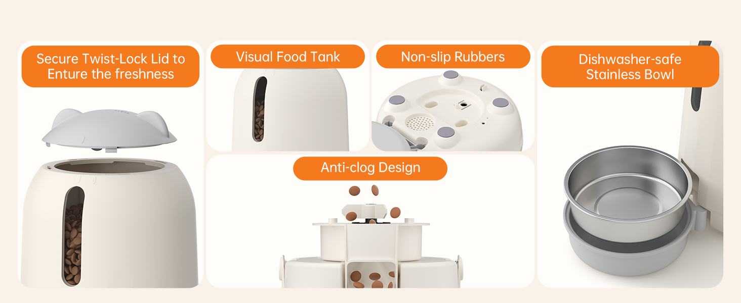 programmable timed automatic cat feeder cat food dishes for indoor cats wifi cat feeder