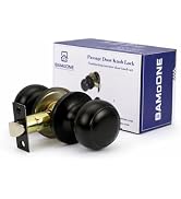 BAMoONE Passage Door Knob, Non-Locking Interior, Matte Black | Non-locking knob turns on both sid...
