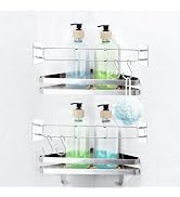 ChimimeDecor 2PCS RV Shower Corner Storage Bar with 4 Hooks, 7-13.6 Inches Adjustable RV Bathroom...