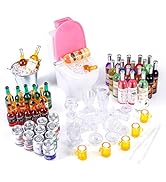 HSJH 71 Pcs Miniature Ice Cubes Beer Bottles and Mini Drink Soda Pop Cans House Accessories for F...