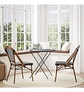 Flash Furniture Bordeaux Set of 2 Indoor/Outdoor Commercial French Bistro Stack Chairs - Black/Wh...