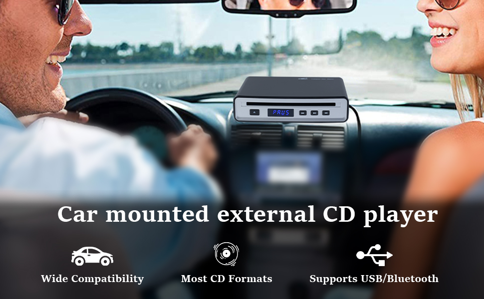 Car mounted external CD player