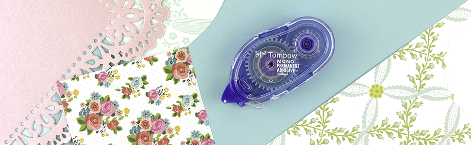 tombow mono permanent adhesive applicator, double-sided tape with strong bond. photo-safe