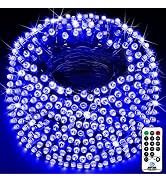KNONEW 403ft Christmas Lights Outdoor Blue 1000 LED String Light with Remote Control 8 Modes and ...