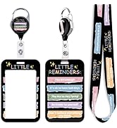 Cute ID Badge Holder Lanyard for ID Badge Keys Inspirational Quotes Retractable Badge Reel Clip f...