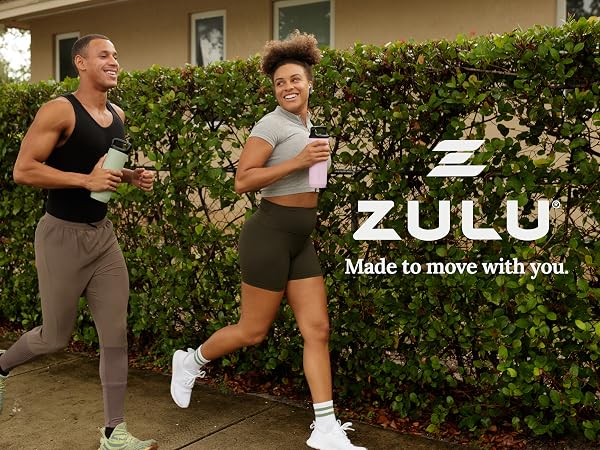 zulu base stainless steel water bottle with 3 lid options