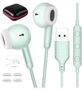 USB Headphone 7.5FT Long Cord Computer Headset PC Wired Earbuds Lightweight | In-Ear Noise Isolat...