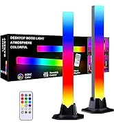MIHEAL 32CM LED Light Bar RGB Lamp, Rainbow Smart Lighting Tower Starter Kit with Remote for PC, ...