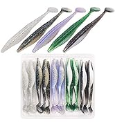 Swim-Fluke-Bait-for-Bass-Fishing-Lure-Paddle-Tail-Soft-Plastic-Baits Kit 4 - 5 Inch Pack of 25