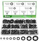 Ruibapa 360PCS Internal Tooth Star Lock Washers 9 Sizes Push On Locking Washers Speed Clips Faste...