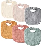 POIKSHARK Muslin Baby Bibs for Unisex Boys Girls, Soft Cotton Baby Drool Bibs, Drooling and Teeth...