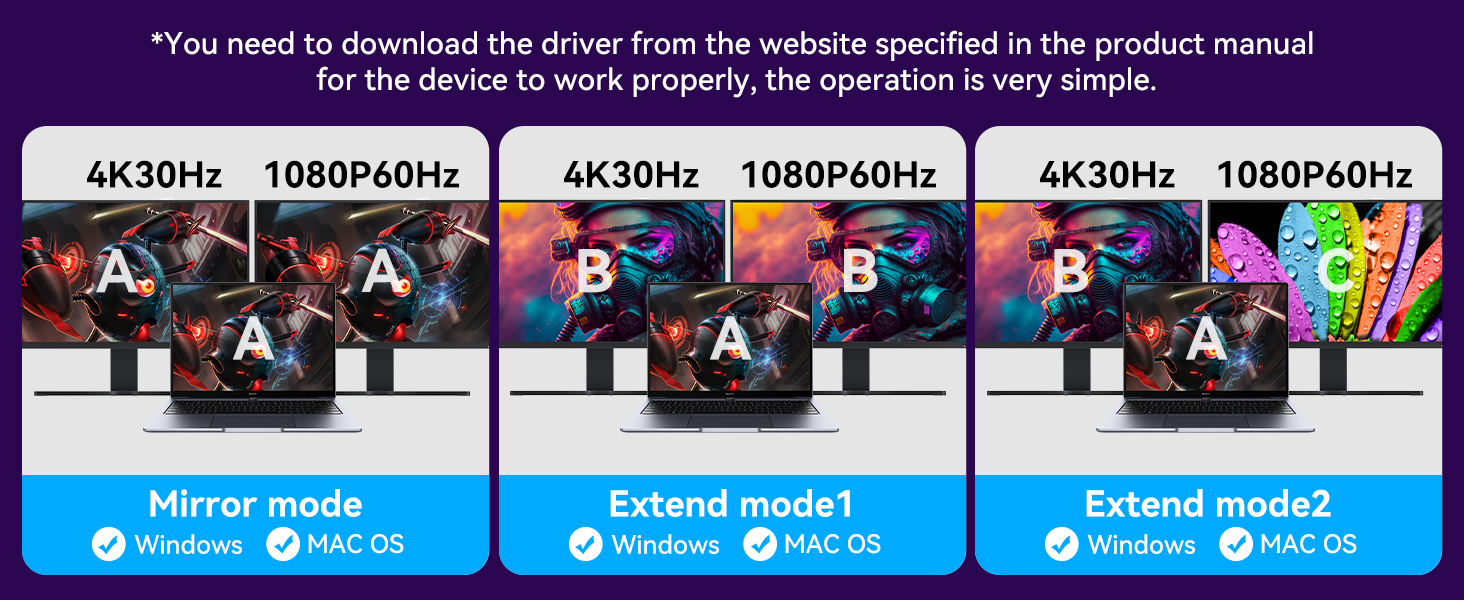 USB C to Dual HDMI Adapter
