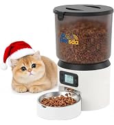 Automatic Cat Feeders, 4L Timed Cat Dry Food Dispenser Auto Pet Feeder for Cats and Small Dogs Du...