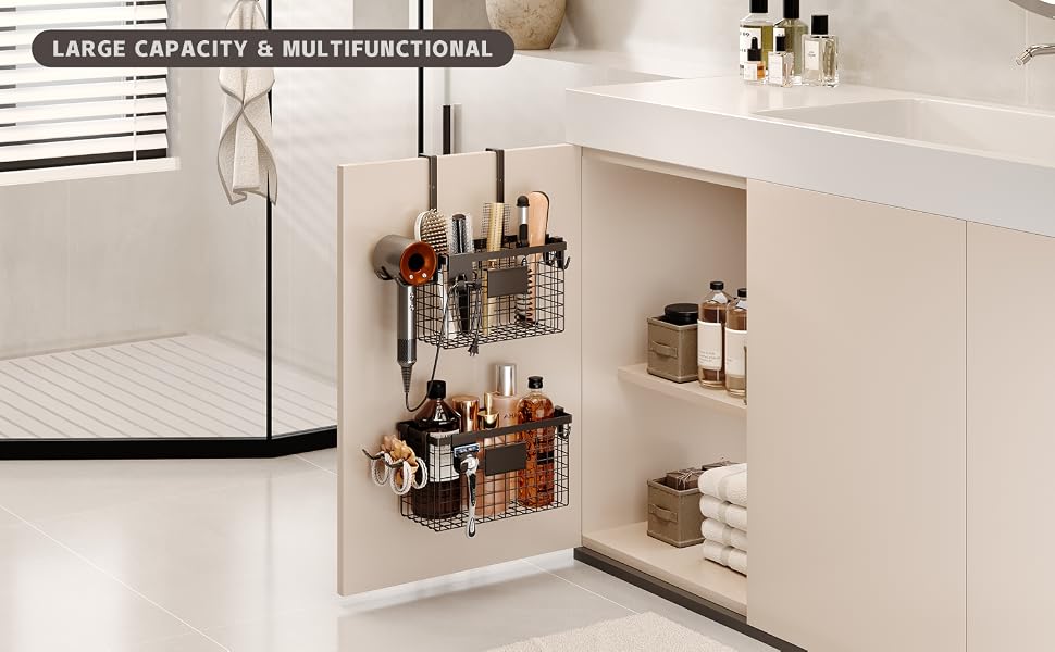 blow dryer organizer for bathroom
