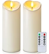 Raycare 8"x3" Outdoor Waterproof Flameless Candles, Battery Operated LED Candles with Remote Cont...
