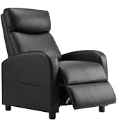 Sweetcrispy Recliner Chair PU Leather Recliner Sofa No Massage, Home Theater Seating with Lumbar ...
