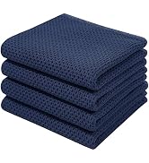 Homaxy 100% Cotton Waffle Weave Kitchen Dish Towels, Ultra Soft Absorbent Quick Drying Cleaning T...